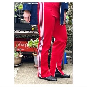 VINTAGE RED AND WHITE STRIPED TRACK PANTS | JOG-JOY